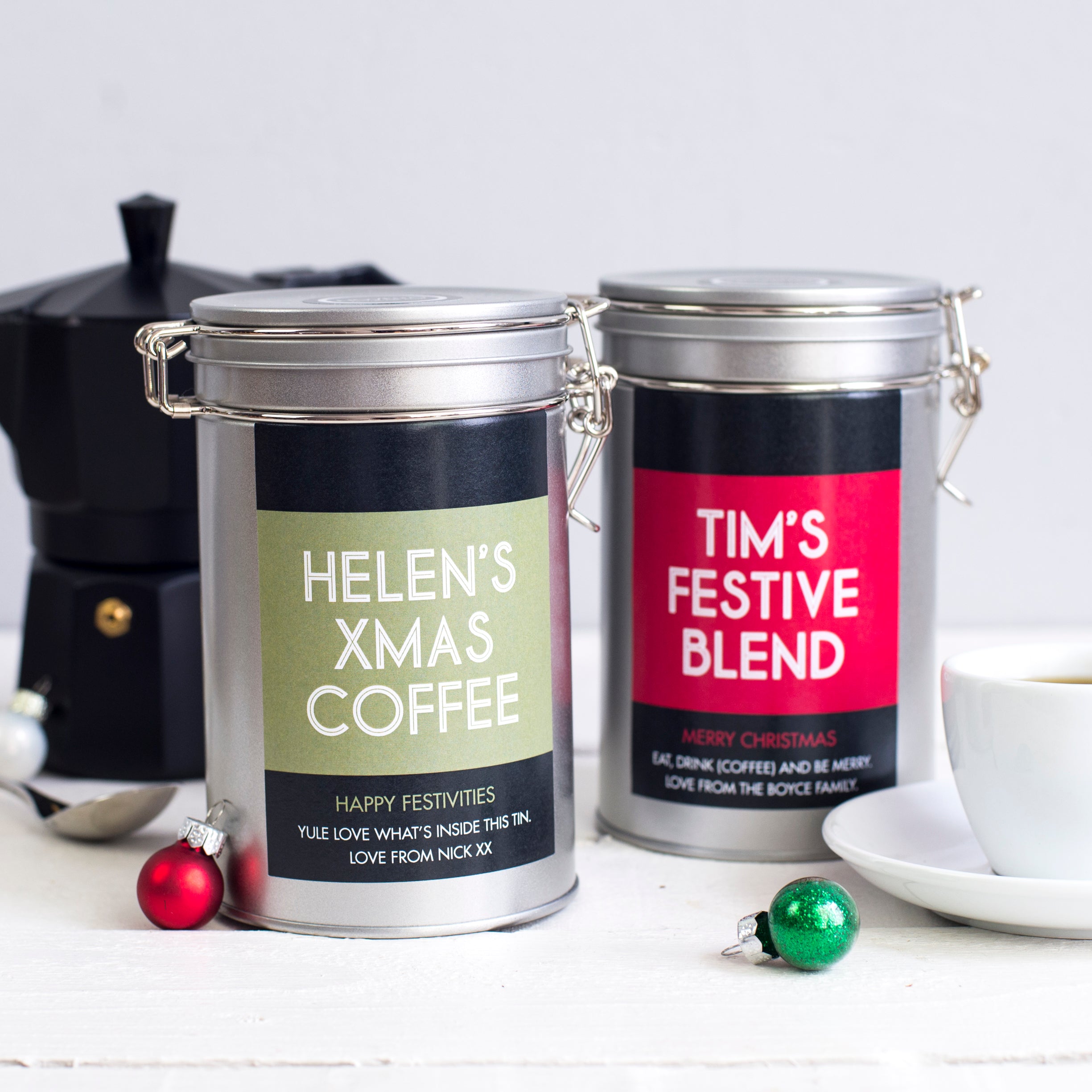 Christmas Personalisable Coffee T In Tin Sistir