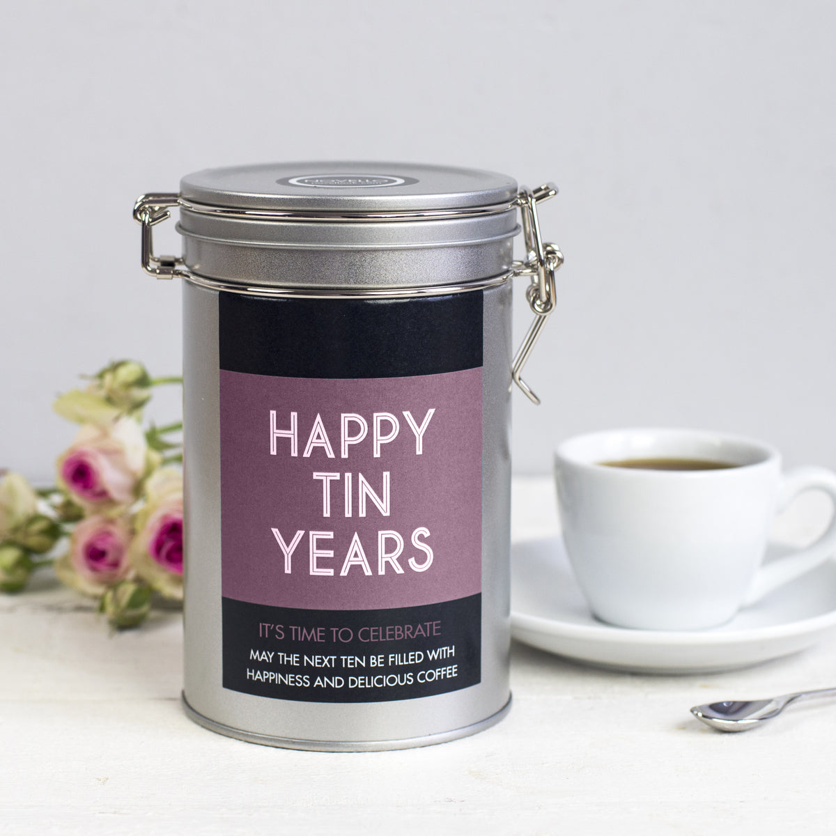 Anniversary Personalised Coffee Gift In Tin