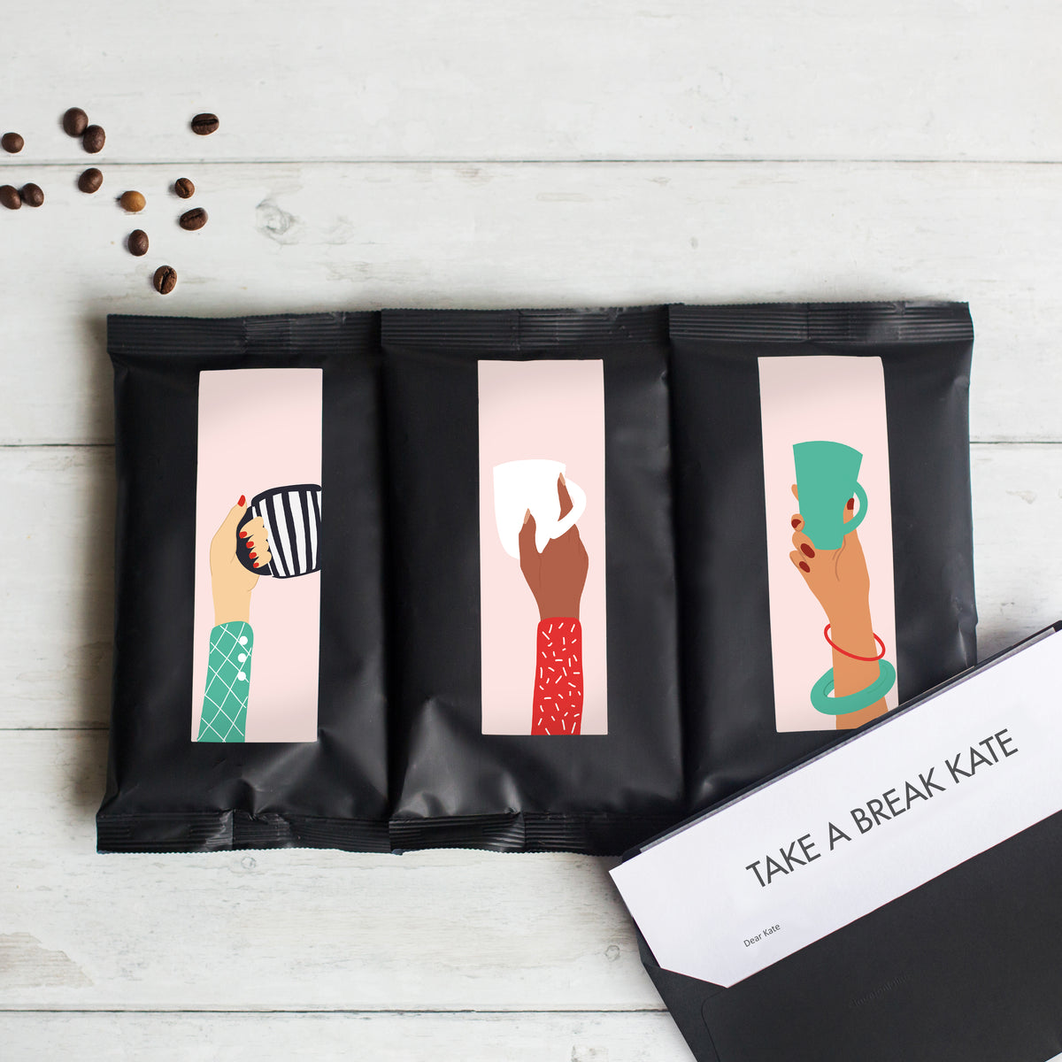 coffee lover gift with hands and cup stylish design sistir