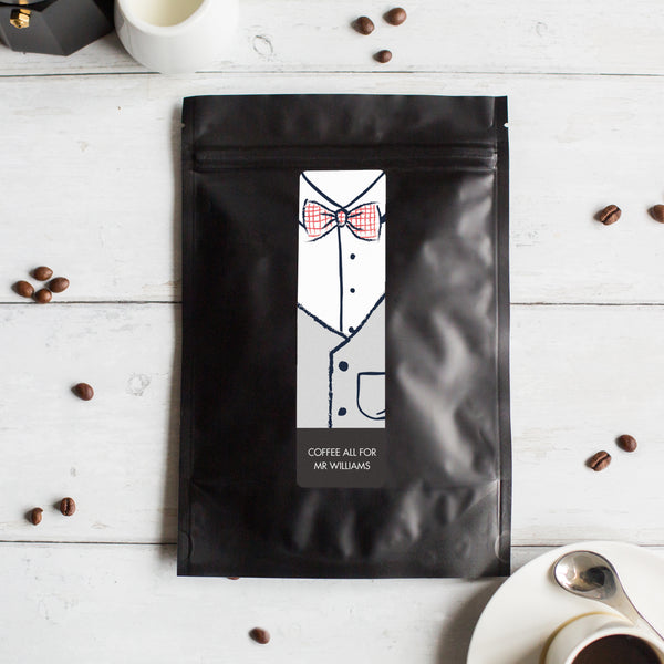 Personalised Bow Tie Coffee Gift