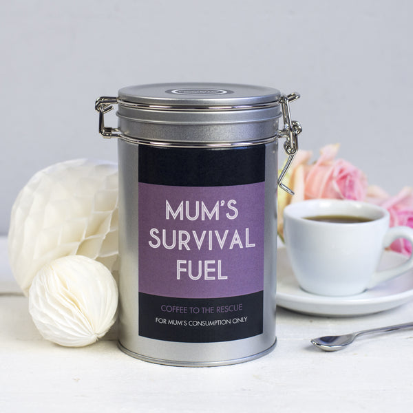 'Mum's Survival Fuel' Coffee Gift In Tin
