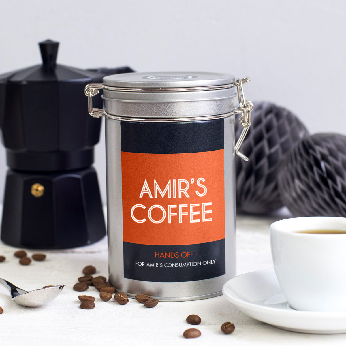 Personalised Name Coffee Gift In Tin