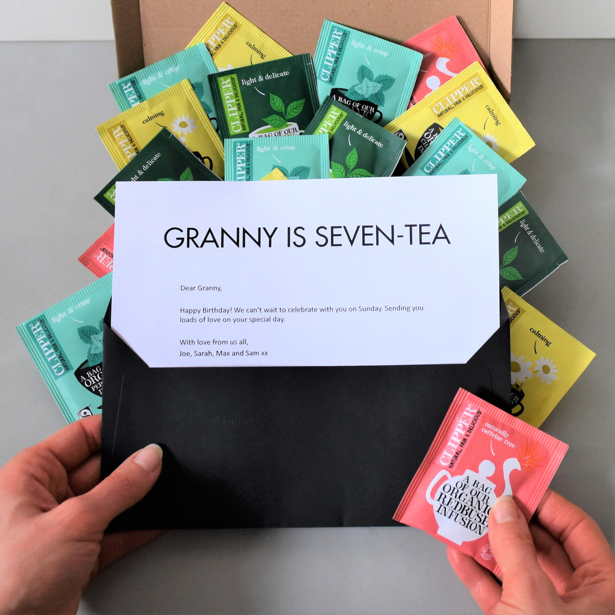 Milestone Birthday Tea Gift in Letterbox friendly packaging