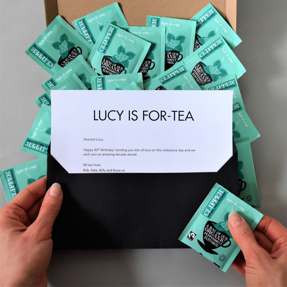 Milestone Birthday Tea Gift in Letterbox friendly packaging