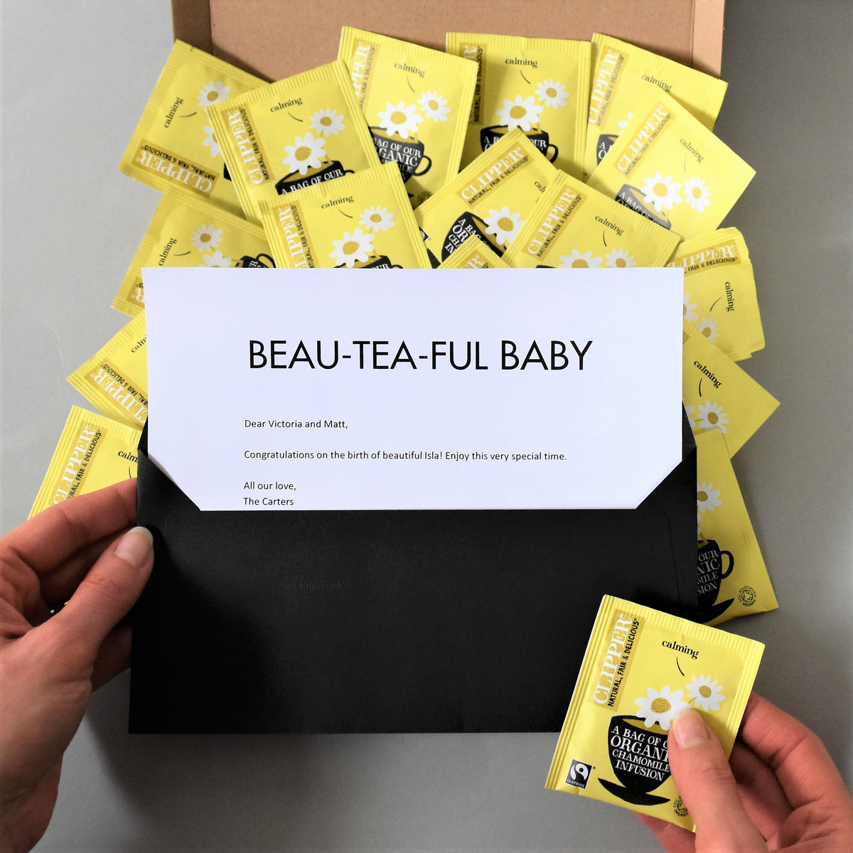 New Baby Tea Gift in Letterbox friendly packaging