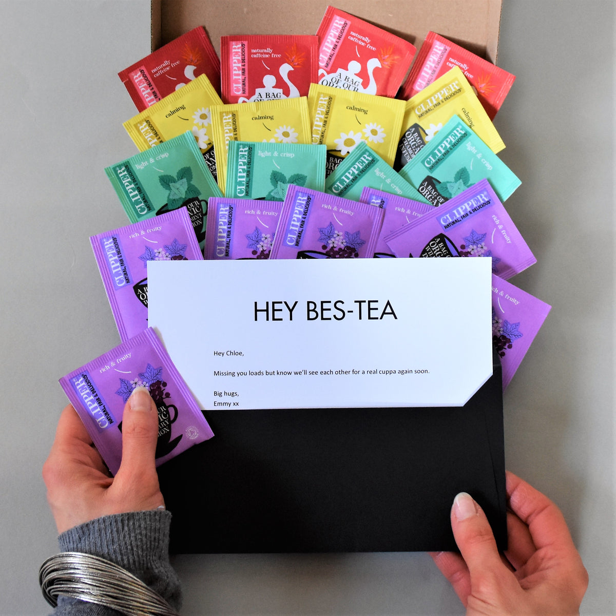 letterbox friendly tea gift rainbow colours corporate tea gift idea