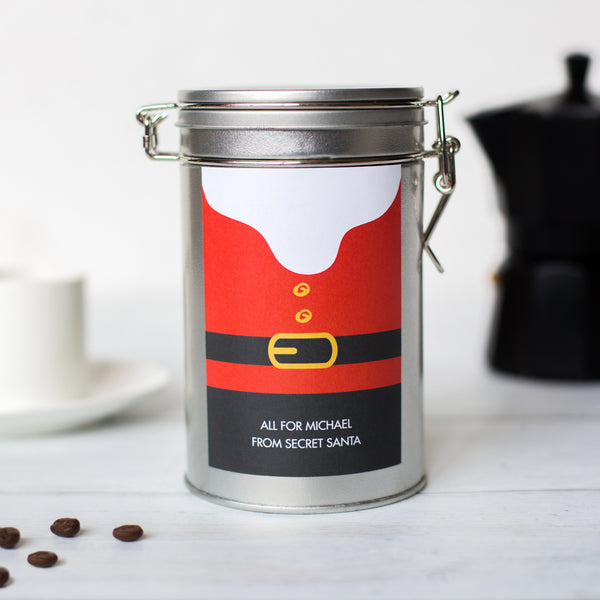 Personalised Novelty Christmas Coffee Gift In Tin