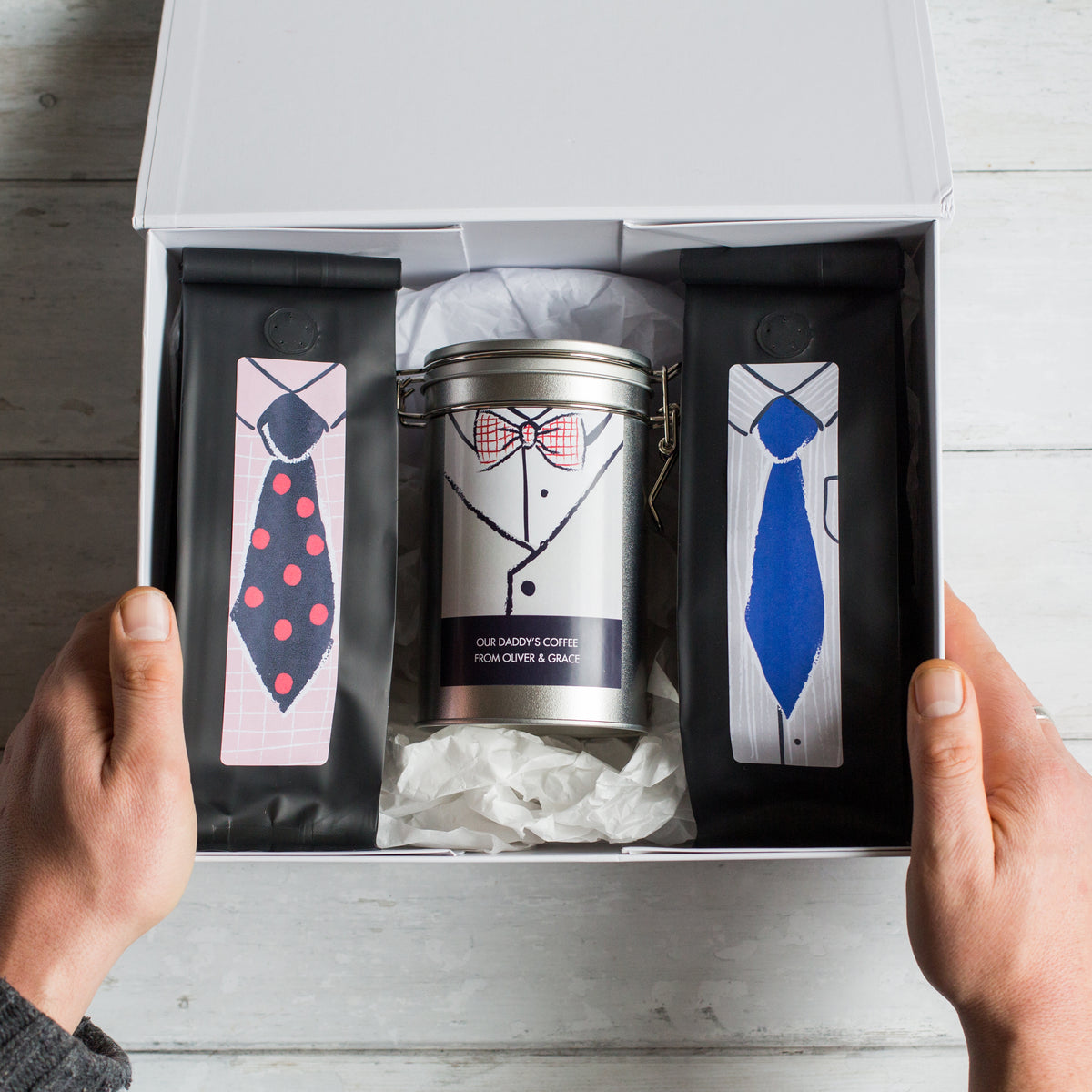 Personalised Ties And Bow Ties Coffee Gift Set