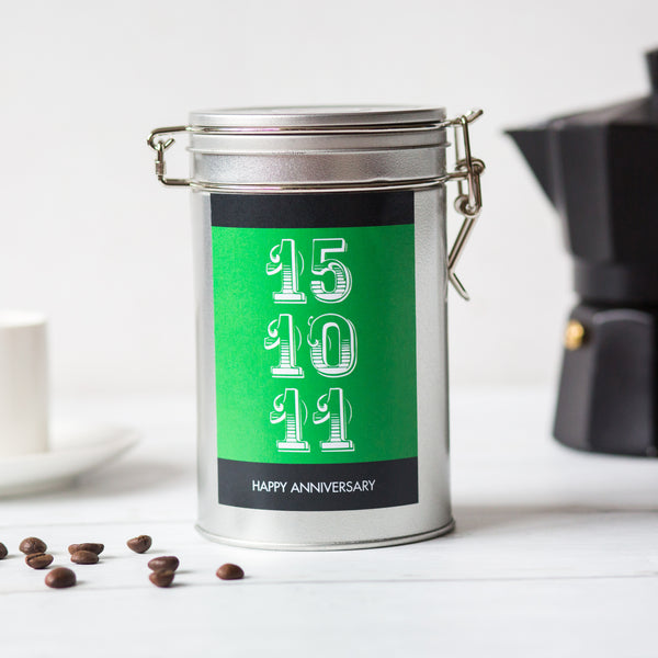 Date Personalised Coffee Gift In Tin