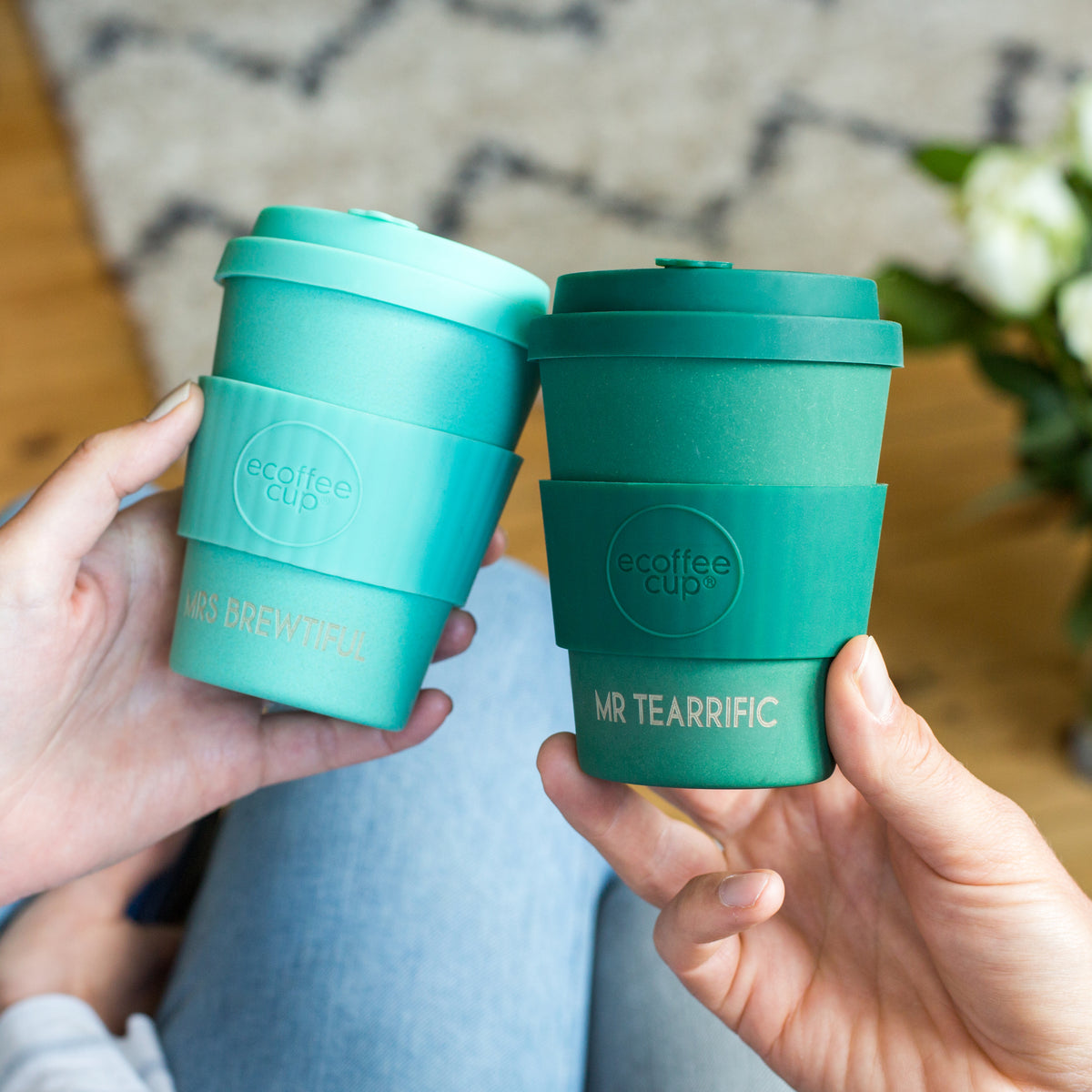 Personalised Couples Reusable Cup Set