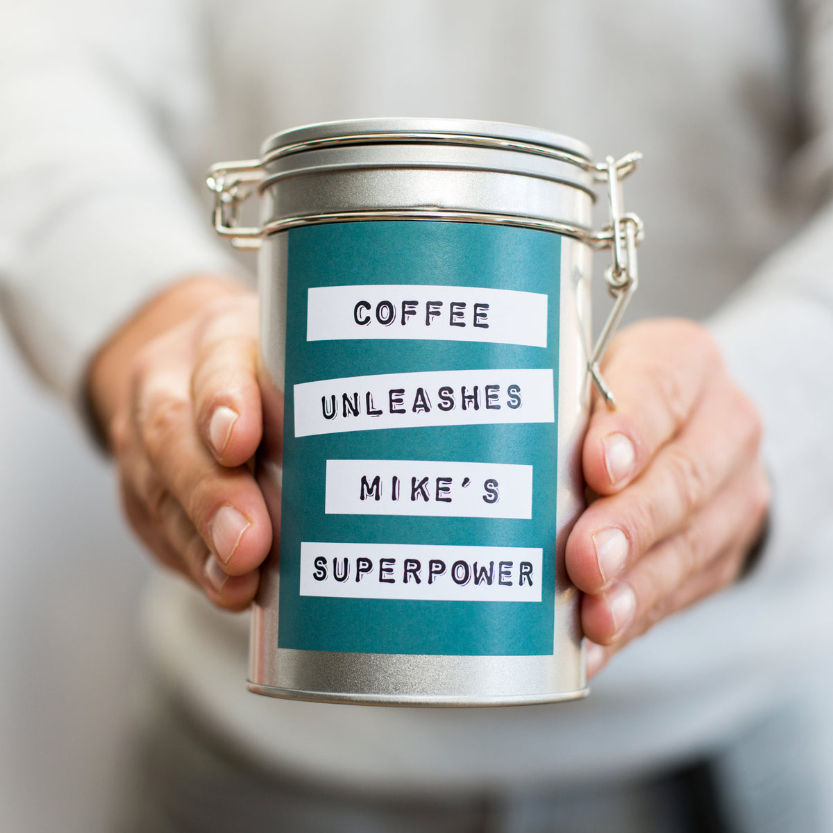 Superpower Personalised Coffee Gift In Tin