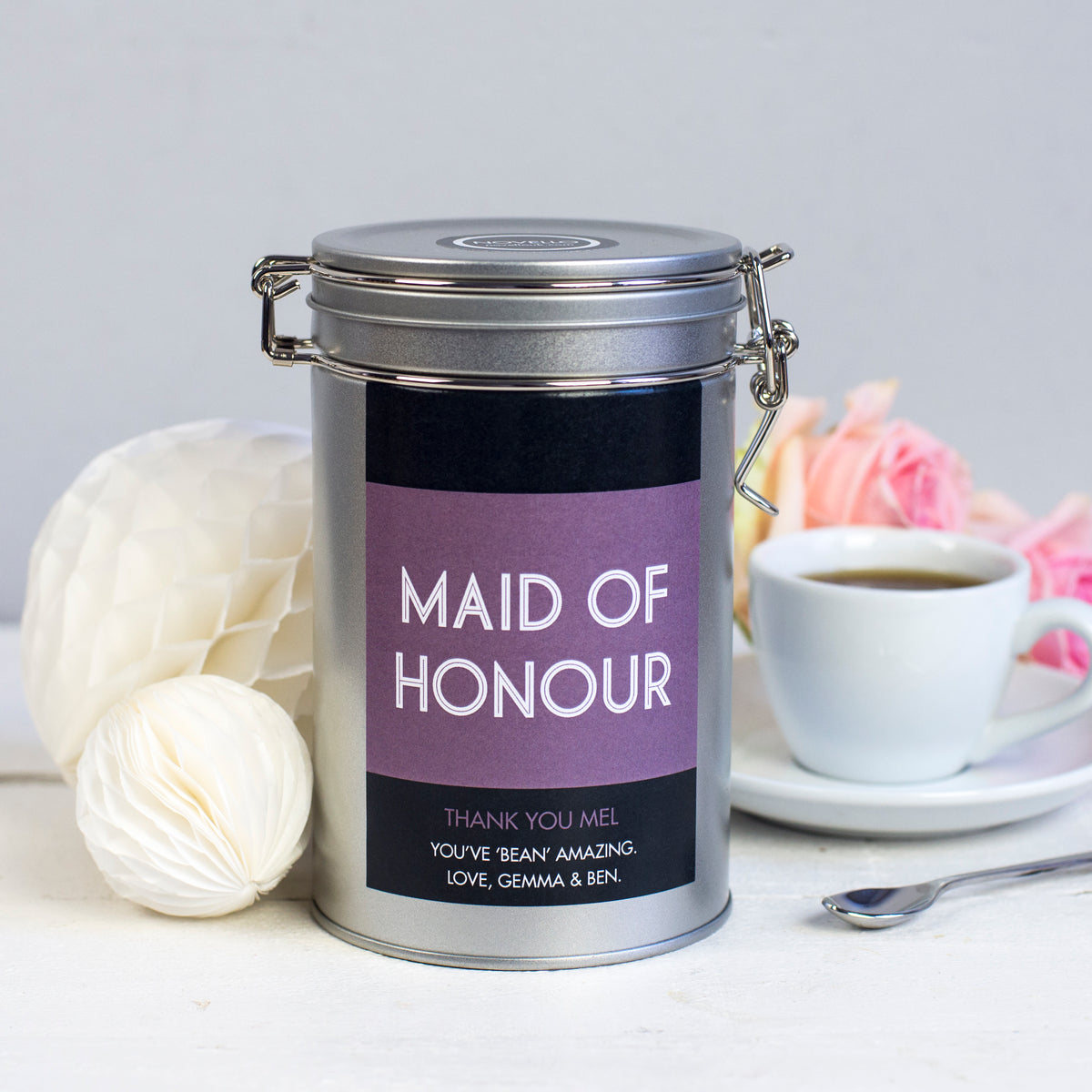 Personalised Wedding Coffee Gift In Tin