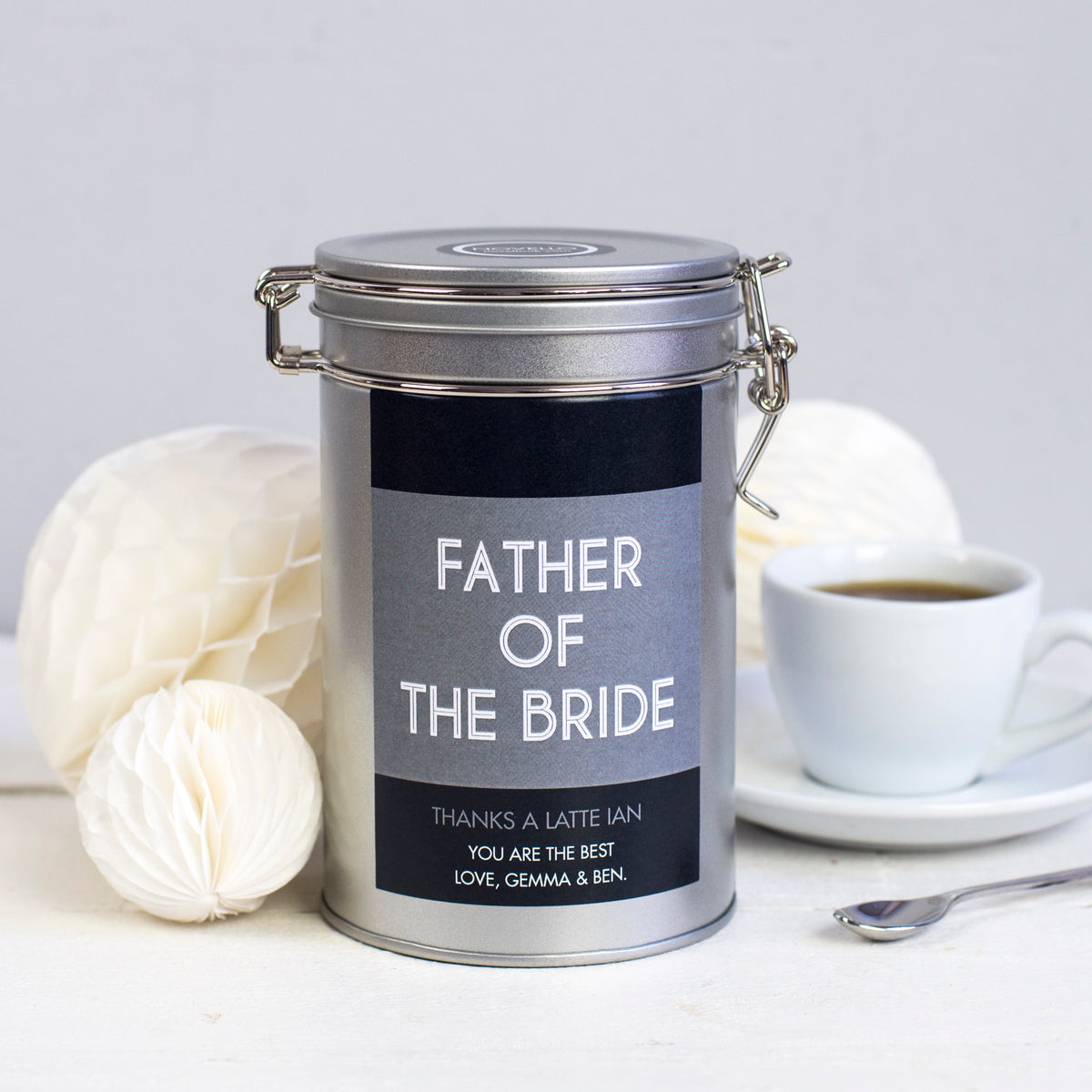 Personalised Wedding Coffee Gift In Tin