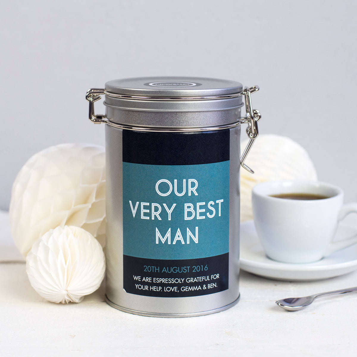 Personalised Wedding Coffee Gift In Tin