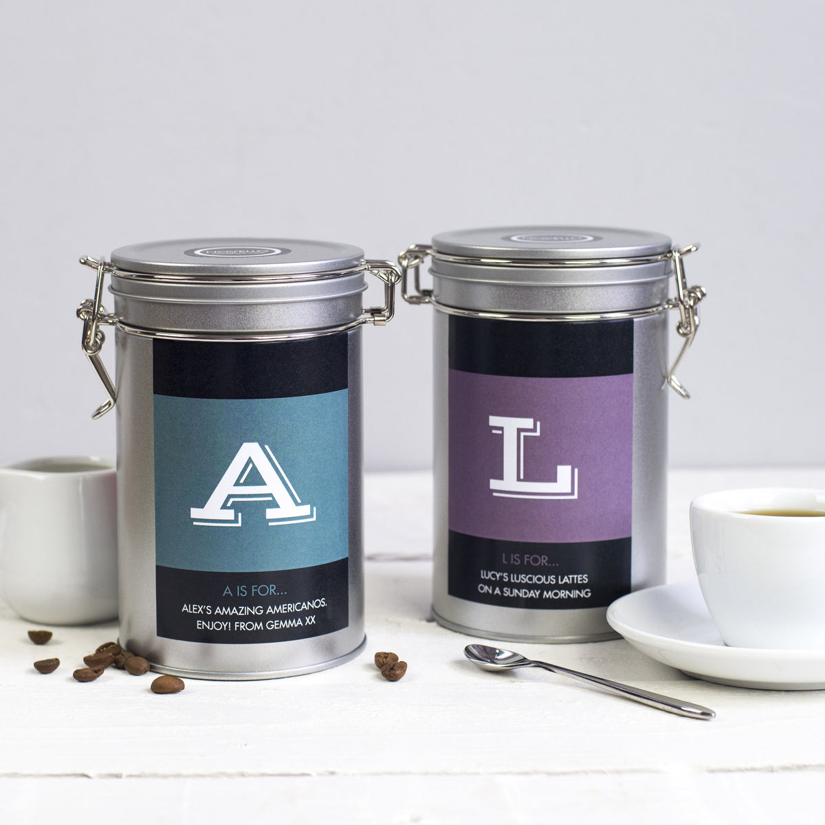 personalised coffee gift tin novello