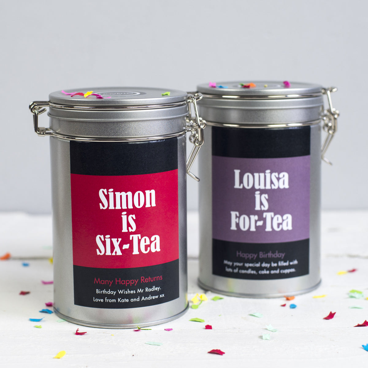 personalised birthday tea gift tin sistir uk