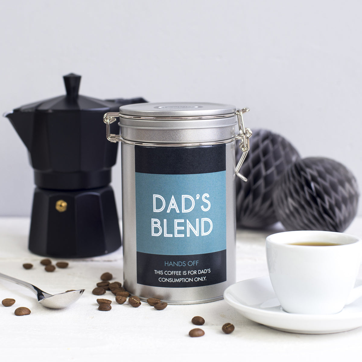 coffee gift for fathers day personalised tin novello