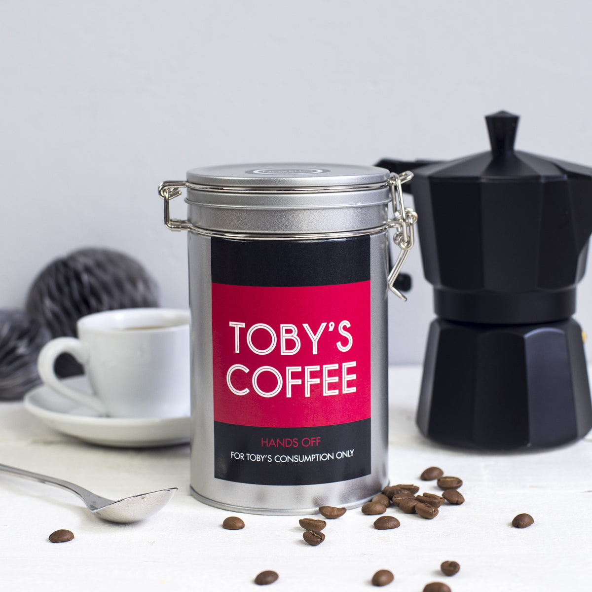 coffee gift personalised tin novello