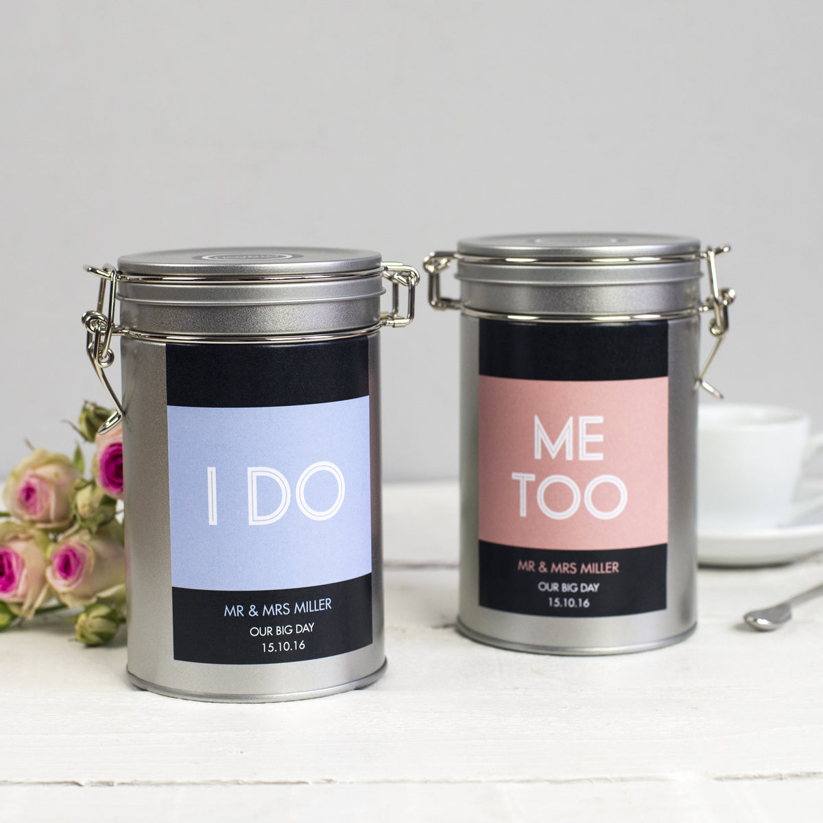 wedding gift tin coffee personalised novello