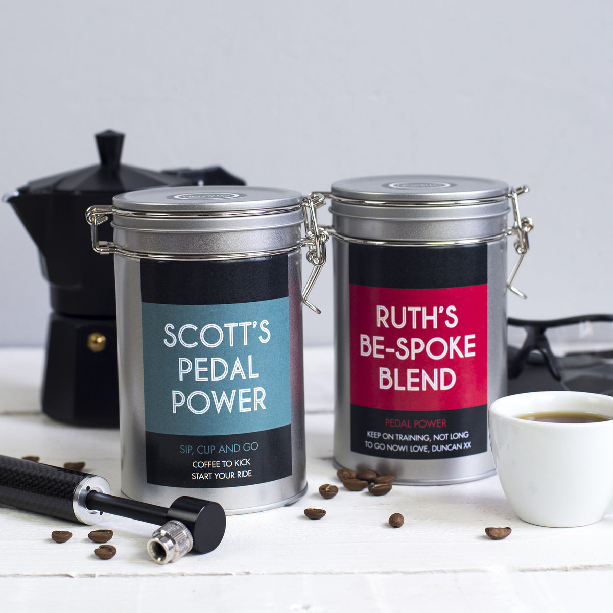 cyclists gift personalised coffee novello