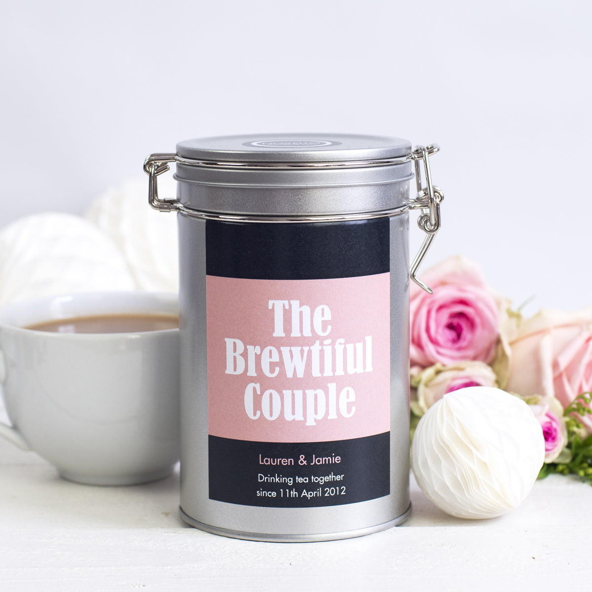 wedding gift tin tea personalised novello