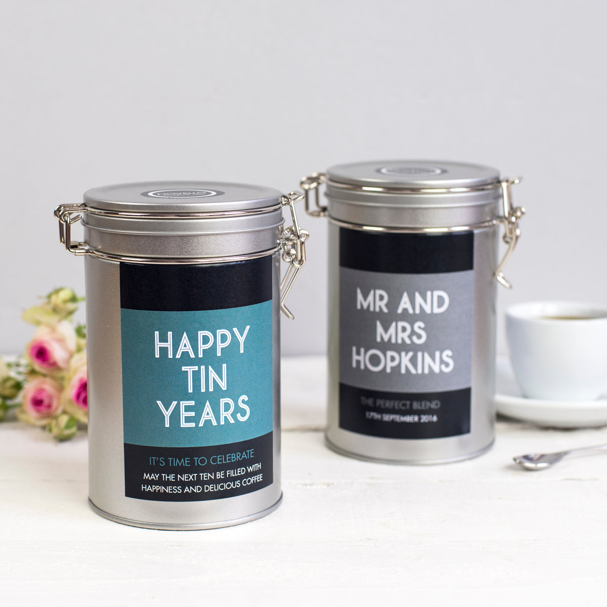 Personalised Couples Coffee Gift In Tin