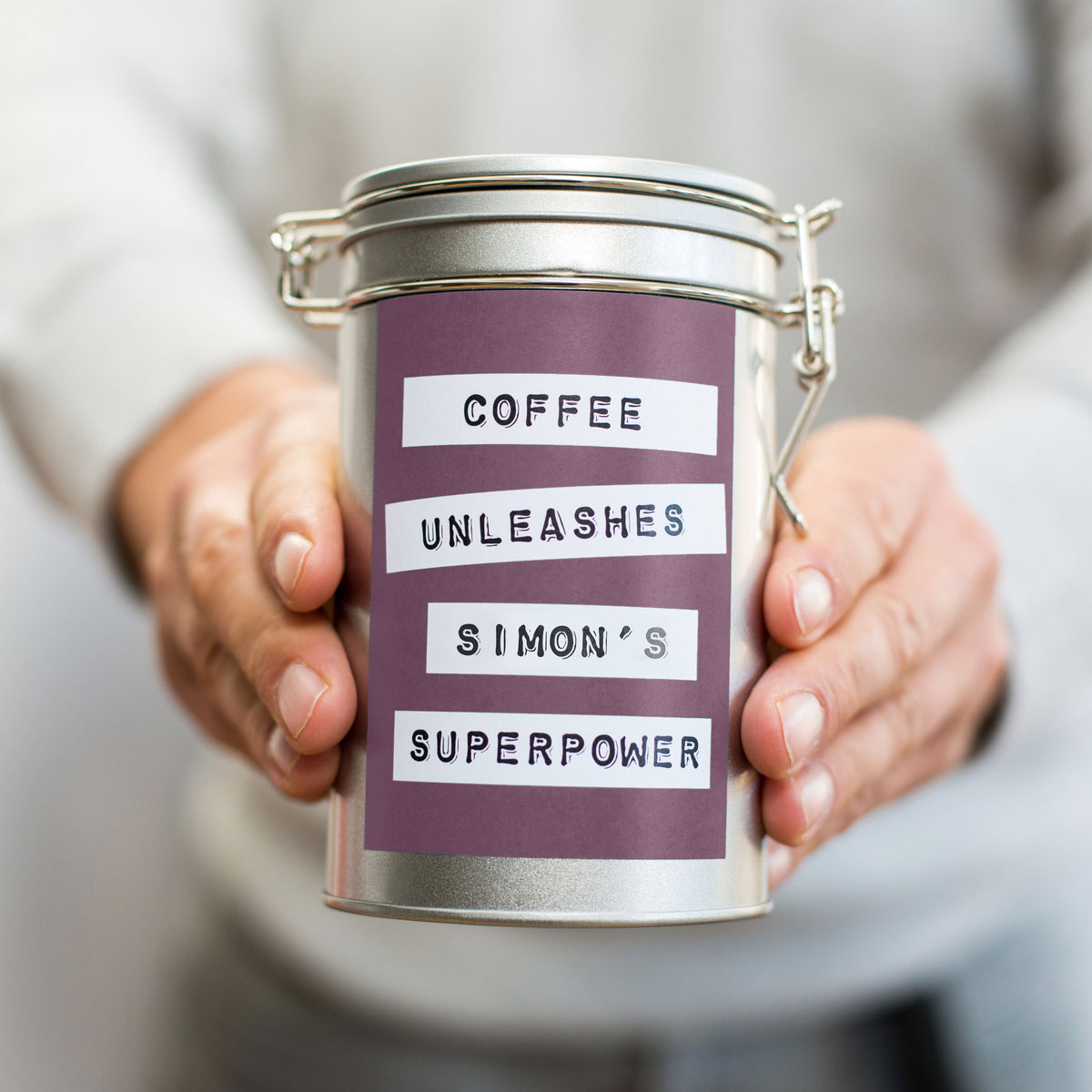 Superpower Personalised Coffee Gift In Tin